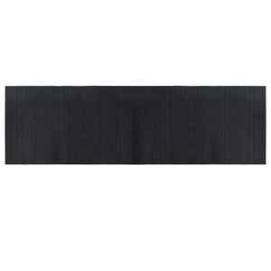 Alfombra rectangular bambú negro 60x200 cm H