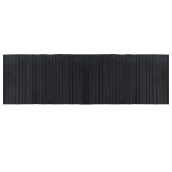 Alfombra rectangular bambú negro 60x200 cm M 2