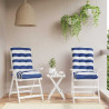 Cojines silla respaldo bajo 2 uds tela Oxford rayas azul blanco 1