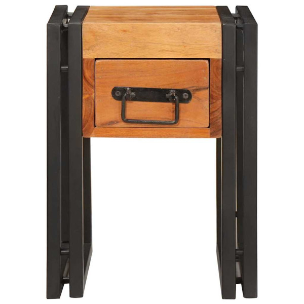Mesa auxiliar 30 x 30 x 40 cm Madera de acacia sólida y metal M 5
