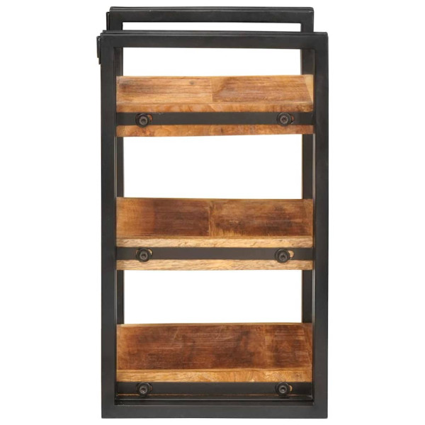 Mesa de Noche Marrón y negro Madera de mango maciza M 5