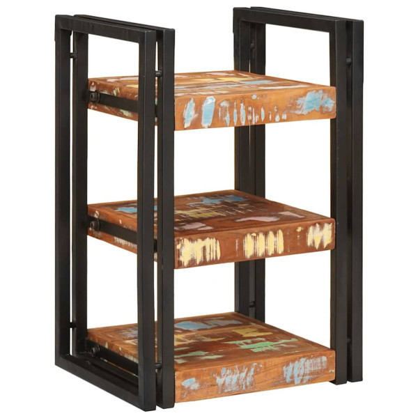 Mesa de Noche 2 pcs Marrón y negro madera sólida recuperada D