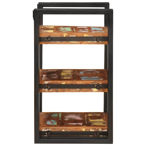 Mesa de Noche 2 pcs Marrón y negro madera sólida recuperada M 5