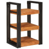 Mesa de Noche 2 pcs Marrón y negro Madera Sólida de Acacia 4