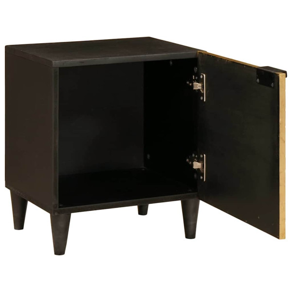 Mesa de Noche 2 pcs Negro y dorado 40 x 33.5 x 46 cm M 3