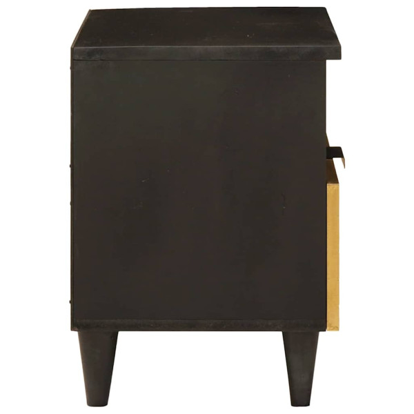 Mesa de Noche con cajón 2 pcs Negro y dorado 40 x 33 x 46 cm M 5