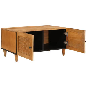 Mesa de Café con almacenamiento Marrón claro 80 x 50 x 40 cm H