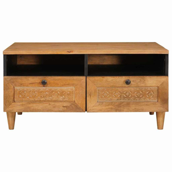 Mesa de Café con cajón con estante Marrón claro 80 x 54 x 40 cm M 3