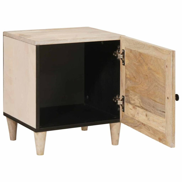 Mesa de Noche Beige 40 x 33 x 46 cm madera maciza de mango M 2