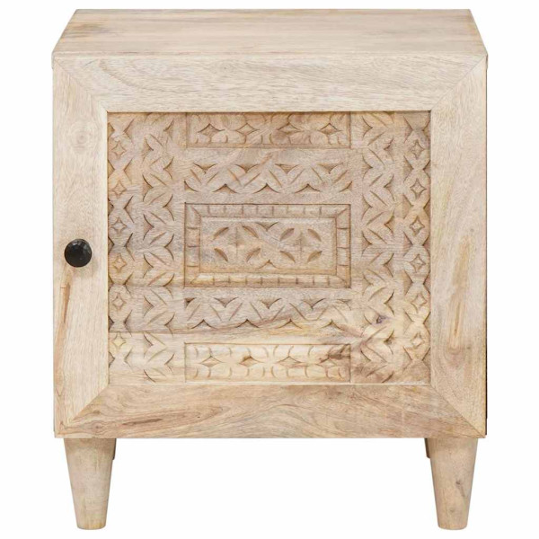 Mesa de Noche Beige 40 x 33 x 46 cm madera maciza de mango M 3