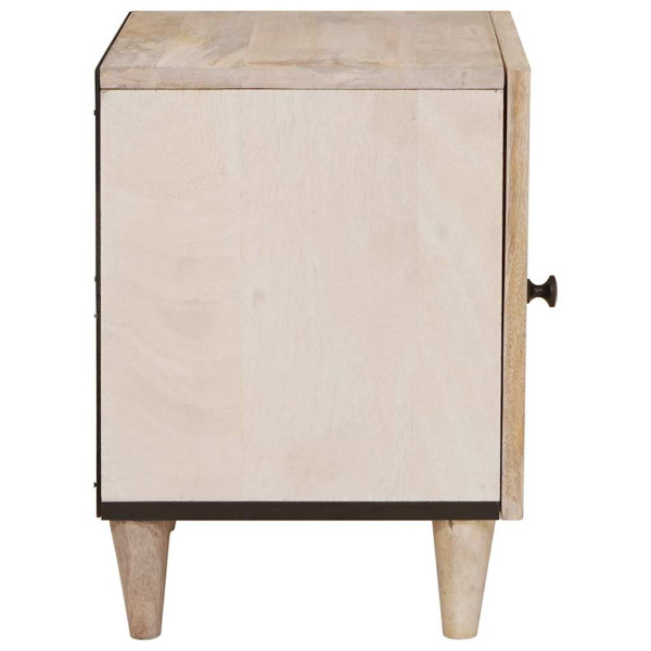 Mesa de Noche Beige 40 x 33 x 46 cm madera maciza de mango M 4