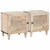Mesa de Noche 2 pcs Beige 40 x 33 x 46 cm 1