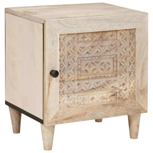 Mesa de Noche 2 pcs Beige 40 x 33 x 46 cm H