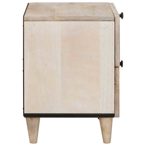 Mesa de Noche Beige 40 x 33 x 46 cm madera maciza de mango M 4