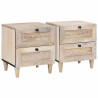 Mesa de Noche con cajón 2 pcs Beige 40 x 33 x 46 cm 1