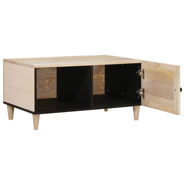 Mesa de Café Beige 80 x 50 x 40 cm madera maciza de mango M 2