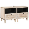 Mesa de Noche con cajón 2 pcs Beige 40 x 33 x 46 cm 1