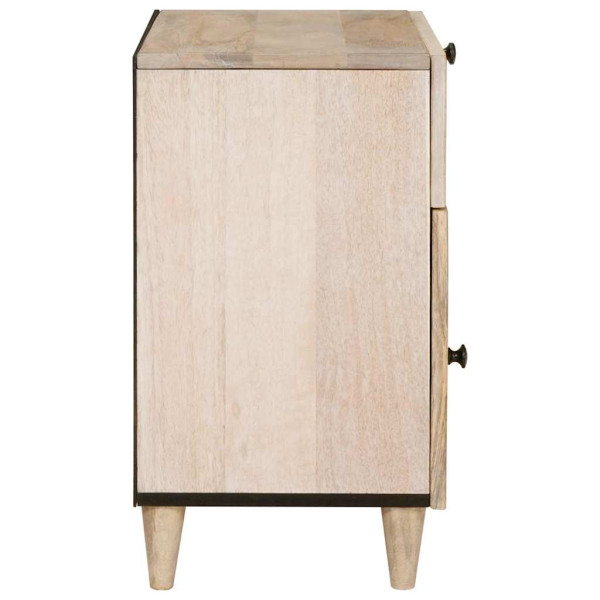 Mesa de Noche Beige 50 x 33 x 60 cm madera maciza de mango M 4