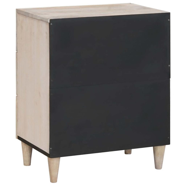 Mesa de Noche Beige 50 x 33 x 60 cm madera maciza de mango M 5
