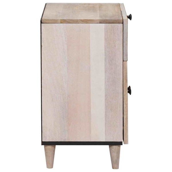 Mesa de Noche Beige 50 x 33 x 60 cm madera maciza de mango M 4