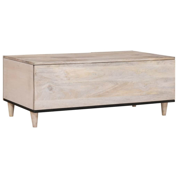 Mesa de Café Beige 100 x 54 x 40 cm madera maciza de mango M 5