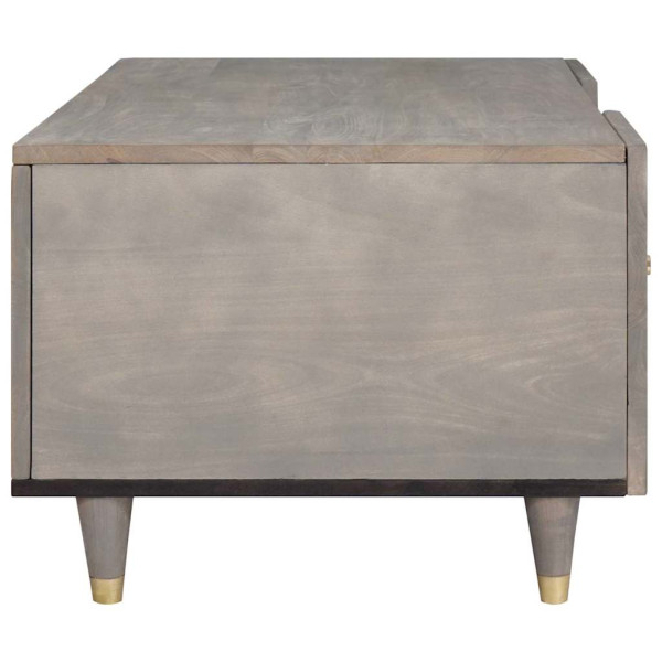 Mesa de Café Gris 100 x 54 x 40 cm madera maciza de mango M 4