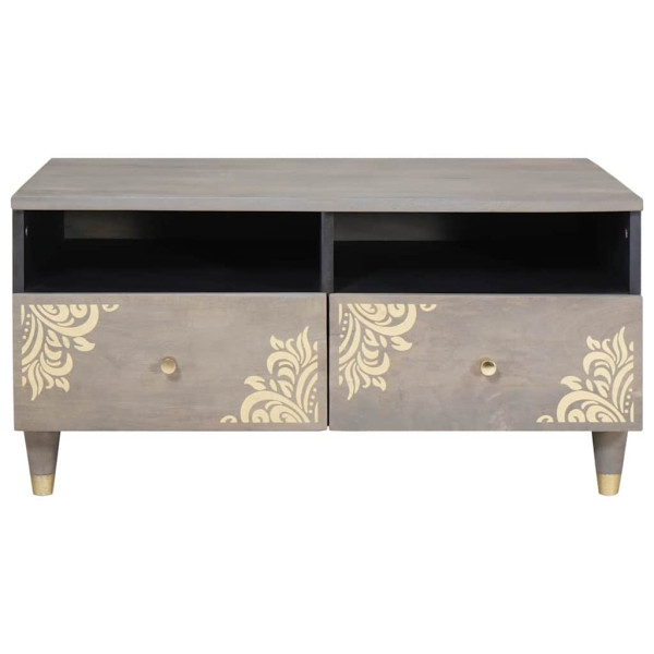 Mesa de Café Gris 80 x 54 x 40 cm madera maciza de mango M 3