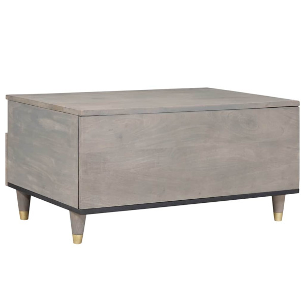 Mesa de Café Gris 80 x 54 x 40 cm madera maciza de mango M 5