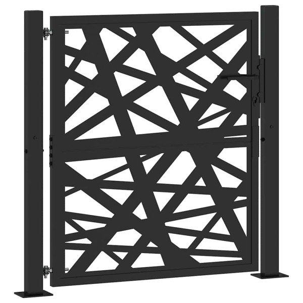 Puerta de jardín de acero negra diseño luminoso 105x106 cm M 2