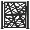 Puerta de jardín de acero negra diseño luminoso 105x106 cm 3