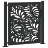 Puerta de jardín diseño ondulado de acero negro 105x106 cm 2