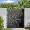 Puerta de jardín diseño llama acero negro 105x106 cm 1