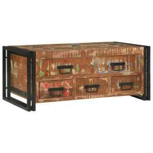 Mesa de Café Marrón 90 x 50 x 38 cm madera maciza reciclada H