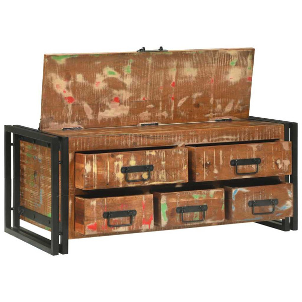 Mesa de Café Marrón 90 x 50 x 38 cm madera maciza reciclada M 3