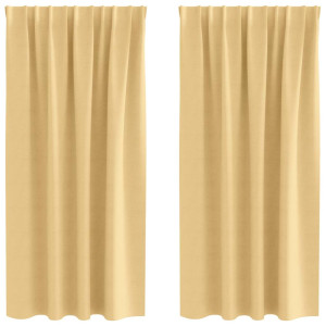 Cortinas con cortinas 2 pcs Beige Poliéster H
