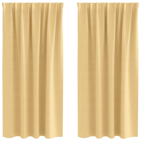 Cortinas con cortinas 2 pcs Beige Poliéster M 2