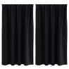 Cortinas con cortinas 2 pcs Negro 140x140cm Poliéster 2