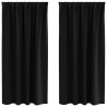 Cortinas con cortinas 2 pcs Negro Poliéster 2