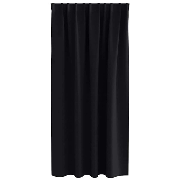 Cortinas con cortinas 2 pcs Negro Poliéster M 4