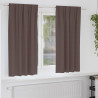 Cortinas con cortinas 2 pcs Marrón oscuro Poliéster 1