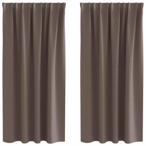 Cortinas con cortinas 2 pcs Marrón oscuro Poliéster H