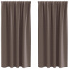 Cortinas con cortinas 2 pcs Marrón oscuro Poliéster 2