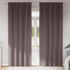 Cortinas con cortinas 2 pcs Marrón oscuro Poliéster 1