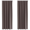 Cortinas con cortinas 2 pcs Marrón oscuro Poliéster 2