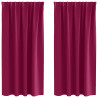 Cortinas con cortinas 2 pcs Rojo vino tinto 175x140cm Poliéster 2