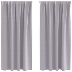 Cortinas con cortinas 2 pcs Gris metálico Poliéster H