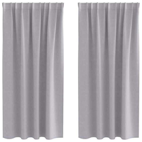 Cortinas con cortinas 2 pcs Gris metálico Poliéster M 2