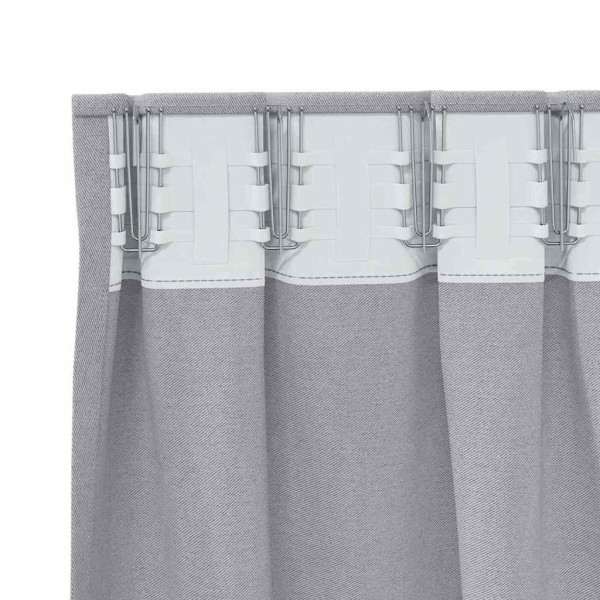 Cortinas con cortinas 2 pcs Gris metálico Poliéster M 5