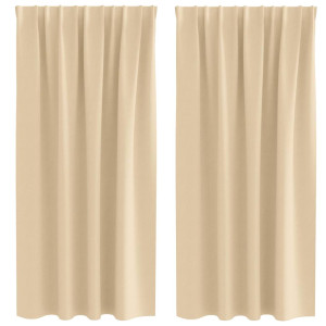 Cortinas con cortinas 2 pcs Crema 175x140cm Poliéster H