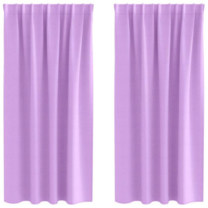 Cortinas con cortinas 2 pcs Morado Poliéster H